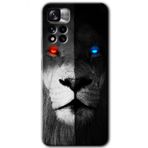 Xiaomi Redmi Note 11 Pro Plus 5G Fire and Ice Lion Baskılı Uyumlu Silikon Kılıf