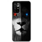 Xiaomi Redmi Note 11T Fire and Ice Lion Baskılı Uyumlu Silikon Kılıf