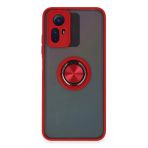 Xiaomi Redmi Note 12S Kılıf Montreal Yüzüklü Silikon Kapak - Kırmızı-(5796)