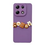 Xiaomi Redmi Note 13 Pro 4G Kılıf 3D M Bear Kamera Korumalı Silikon Kapak Mor