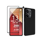 Xiaomi Redmi Note 13 Pro 5g Kılıf Kamera Korumalı Yumuşak Silikon + 9H Ekran Koruyucu Cam 2'li Set