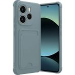 Xiaomi Redmi Note 14 4g Uyumlu Arka Kamera Korumalı Kart Koyulabilen Silikon Kartlıklı Kılıf Kapak - Su Yeşili