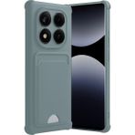 Xiaomi Redmi Note 14 Pro 5g Uyumlu Arka Kamera Korumalı Kart Koyulabilen Silikon Kartlıklı Kılıf Kapak - Su Yeşili