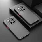 Xiaomi Redmi Note 14 Pro Kılıf Mat Parmak Izi Yapmaz Kamera Korumalı Renkli Tuşlu Sert Silikon Kapak - Redmi Note 14 Pro 4G - Siyah