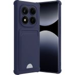 Xiaomi Redmi Note 14 Pro Plus Uyumlu Arka Kamera Korumalı Kart Koyulabilen Silikon Kartlıklı Kılıf Kapak - Redmi Note 14 Pro Plus 5G - Lacivert