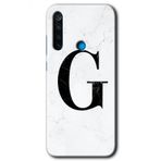 Xiaomi Redmi Note 8 Beyaz Mermer Desenli H Harfi Baskılı Uyumlu Silikon Kılıf