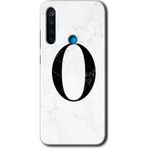 Xiaomi Redmi Note 8 Beyaz Mermer Desenli Ö Harfi Baskılı Uyumlu Silikon Kılıf