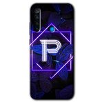 Xiaomi Redmi Note 8 Dark Neon Yaprak R Harfi Baskılı Uyumlu Silikon Kılıf