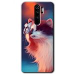 Xiaomi Redmi Note 8 Pro Cat Butterfly Baskılı Uyumlu Silikon Kılıf