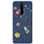 Xiaomi Redmi Note 8 Pro Kedi Galaksi Baskılı Uyumlu Silikon Kılıf