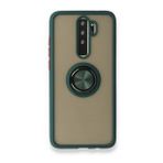 Xiaomi Redmi Note 8 Pro Montreal Yüzüklü Silikon Kapak Yeşil Kılıf