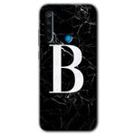 Xiaomi Redmi Note 8 Siyah Mermer Desenli A Harfi Baskılı Uyumlu Silikon Kılıf