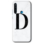 Xiaomi Redmi Note 8T Beyaz Mermer Desenli E Harfi Baskılı Uyumlu Silikon Kılıf