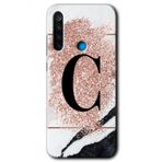 Xiaomi Redmi Note 8T Pembe Mermer Desenli Ç Harfi Baskılı Uyumlu Silikon Kılıf