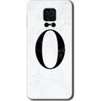 Xiaomi Redmi Note 9 Pro Beyaz Mermer Desenli Ö Harfi Baskılı Uyumlu Silikon Kılıf