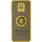 Xiaomi Redmi Note 9 Pro Kılıf Montreal Yüzüklü Silikon Kapak - Sarı - 1 - Renkli