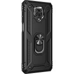 Xiaomi RedMi Note 9 Pro Yüzüklü Tank Kılıf Siyah