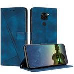 Xiaomi Redmi Note 9/Redmi 10X için Mo-Beauty Cep Telefonu Kılıfı Xiaomi Redmi Note 9/Redmi 10X için PU Deri Cüzdan Çevirmeli Kılıf Manyetik Stand Fonksiyon Kartı Yuvası Kılıfı - Mavi