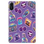 Xiaomi Redmi Pad 2 11" ile Uyumlu Desenli Silikon Tablet Kılıfı, 90'lar Sticker, Çok Renkli avonm-v-cvr458764