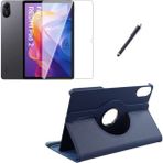 Xiaomi Redmi Pad 2 11 Inç Uyumlu 360° Dönebilen Standlı Tablet Kılıfı Ekran Koruyucu ve Kalem Seti - Lacivert