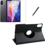 Xiaomi Redmi Pad 2 11 Inç Uyumlu 360° Dönebilen Standlı Tablet Kılıfı Ekran Koruyucu ve Kalem Seti - Siyah