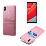 Xiaomi Redmi S2 ile uyumlu kılıf,PU Deri Kasa - 2 Kart Yuvası ile İnce Darbe Geçirmez Telefon Kapağı,Parmak İzi ve Damla Koruma Önleyici-Pink