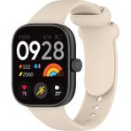Xiaomi Redmi Watch 4/watch 5/mi Band 8 Pro/mi Band 9 Pro Klasik Silikon Kordon Standart Spor Kayış - Bej
