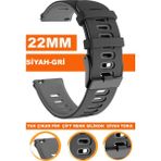 xiaomi redmi watch 5 active / lite saat uyumlu 22mm premium silikon saat kordonu kayışı a56-sg - Siyah - Gri