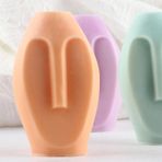 XIAOSHUI 3D Geometri soyut insan yüzü mum silikon kalıp insan yüzü mum kalıp soyut yüz silikon kalıp mum yapımı için reçine aromaterapi alçı balmumu kil zanaat
