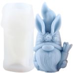 XIAOSHUI Paskalya tavşanı silikon mum kalıpları Gnome tavşan mum kalıp cüce tavşan reçine döküm kalıp mum yapımı için kalıp mum ev süslemeleri kalıp aromaterapi mumlar alçı kil zanaat