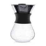 XIASABA Pour Over kahve makinesi, manuel el damlatma, kahve makinesi, paslanmaz çelik filtreli, sürahi, kahve filtresi, kahve, paslanmaz çelik, el filtresi, kahve hazırlayıcı, 400 ml