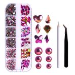 XIBANY Özel Şekilli Elmaslar 12-Izgara Düz Elmaslar Özel şekilli Elmaslar Manikür Aletleri Seti Nokta Matkap Kalem + Kavisli Cımbız Göz Kamaştırıcı Nail Art Dekorasyon DIY Aksesuarları