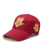 XibeiTrade Erkek Pamuklu Klasik Beyzbol Şapkası Kadın Ayarlanabilir Toka Kapatma Baba Şapkası Spor Golf Kurt Şapkası, Wine Red, M