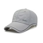 XibeiTrade Gece Yansıtıcı Şerit Nefes Hızlı Kuru Mesh Beyzbol Şapkası Açık Spor Güneş Şapkası, gri, One Size-M