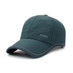 XibeiTrade Gece Yansıtıcı Şerit Nefes Hızlı Kuru Mesh Beyzbol Şapkası Açık Spor Güneş Şapkası, yeşil, One Size-M