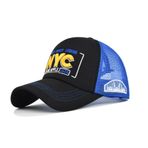 XibeiTrade NYC New York Nefes Alabilir Örgü Yazlık Beyzbol Şapkası Kadın Erkek Spor Açık Hava Günlük Plaj Güneş Şapkası, mavi, M
