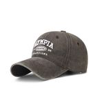 XibeiTrade Orijinal Olympia Pamuk Beyzbol Şapkası Kadın Erkek Vintage Spor Açık Günlük Günlük Güneş Şapkası, Kahve, One Size-M