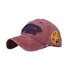 XibeiTrade Retro Discovery Pamuklu Beyzbol Şapkası Spor Açık Hava Güneş Baba Şapkası, Wine Red, M