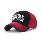 XibeiTrade Yenilikçi Moda Beyzbol Şapkası Çift Renkli Spor Açık Hava Kadın Erkek Pamuklu Şapka, kırmızı siyah, M