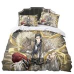Xie lian ve Hua Cheng 3 Parça Yatak Seti Anime Baskılı Nevresim Seti Yastık Kılıfı Yetişkin Çocuk Yatak Tek Çift Kişilik King Boy