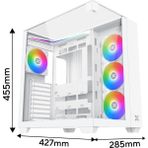 Xigmatek EN45813 Aqua V Arctıc Beyaz Type-C+3 Yön Temperli Cam 7*12CM Argb Fan Oyuncu Kasası
