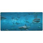 xigua Deniz Köpekbalığı Mouse Pad Büyük Oyun Fare Altlığı - 80 x 30 x 0,3 cm Bilgisayar Klavyesi Mouse Mat Kaymaz Fare Altlığı Oyun Oyuncuları, Ofis, Çalışma için Kauçuk Taban