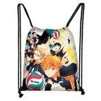 Xinchangda Anime Haikyuu İpli Sırt Çantası Hinata Shoyo Tobio Kageyama İpli Çanta İpli Çanta Karikatür Baskı Spor Spor Çantası Kadın Erkek için, tip 1, 32*38cm