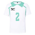 Xinchangda Anime Haikyuu Tişört, Aoba Johsai Lisesi Kısa Kollu Tişört Takım Forması Haikyuu!!! Anime Cosplay Bol Kısa Kollu Üst, Aoba Johsai Lisesi 2, XS
