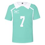 Xinchangda Anime Haikyuu Tişört, Aoba Johsai Lisesi Kısa Kollu Tişört Takım Forması Haikyuu!!! Anime Cosplay Bol Kısa Kollu Üst, Aoba Johsai Lisesi 7, M
