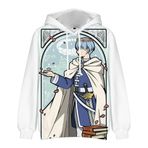 Xinchangda Frieren: Beyond Journey's End Anime Hoodie Frieren Stark Himmel Kapüşonlu Sweatshirt Fern Casual Uzun Kollu Hoodies 3D Baskı Kazak, Tip2, XL
