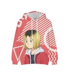 Xinchangda Haikyuu Anime Hoodie, Hinata Shoyo/Tobio Kageyama Kapüşonlu Sweatshirt Haikyuu! Uzun kollu kapüşonlu kazak Manga hediyeleri, kozume kenma, XL