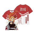 Xinchangda Kamado Tanjiro T Shirt Yaz 3D Baskılı Kamado Nezuko/Kochou Shinobu Anime Kısa Kollu Tişört Moda Günlük Üst Manga Hediyeler, Rengoku Kyouju, 4XL