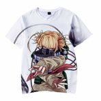 Xinchangda My Hero Academia MHA Tişört Unisex Anime Toga Himiko Asui Tsuyu Midoriya Izuku Baskılı Tişört Yaz Günlük Bol Yuvarlak Yaka Kısa Kollu Üstler, 3 yazın, L