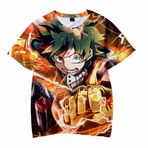Xinchangda My Hero Academia MHA Tişört Unisex Anime Toga Himiko Asui Tsuyu Midoriya Izuku Baskılı Tişört Yaz Günlük Bol Yuvarlak Yaka Kısa Kollu Üstler, tip 4, L